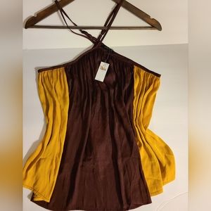 Womens Banana Republic summer top, Medium, burgundy and gold, NWT